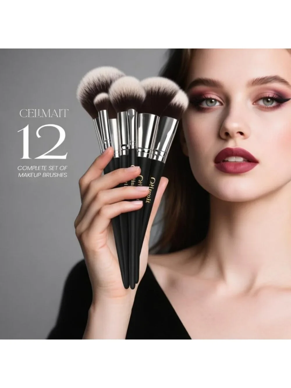 12-Piece Makeup Brush Set with Stylish Case | Soft Synthetic Bristles for